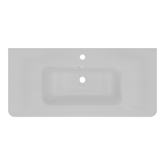Linie Baro Curvo Einzelwaschtisch, Keramik Weiß Glänzend, 100 x 46 cm