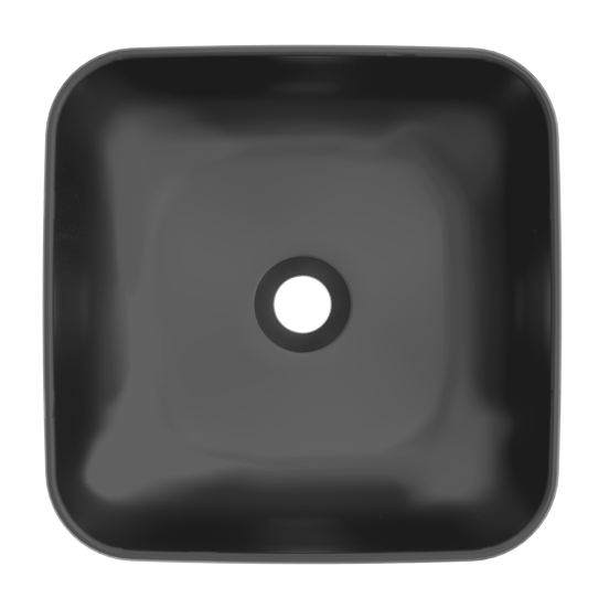 Luca Varess Messina Aufsatzwaschbecken: Schwarz Matte Keramik, quadratisch, 36 x 36 cm