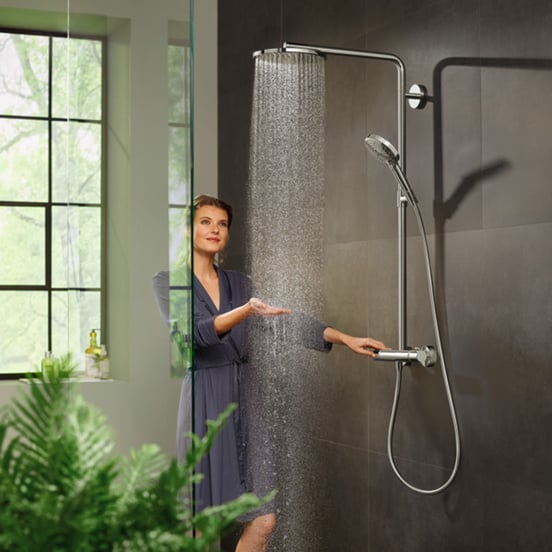 Hansgrohe Raindance Select S 240 Powderrain regendoucheset thermostatisch chroom