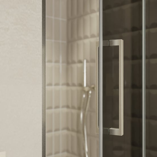 Balmani Senses Design porte pivotante à droite 100 cm x 210 cm verre fumé, Profil Brushed CoolMetal