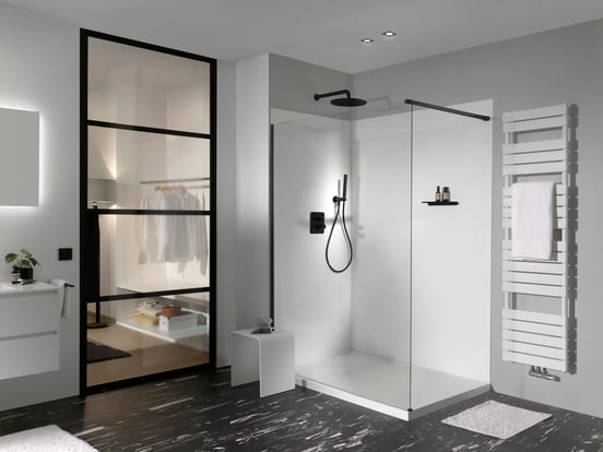 Balmani Piatto panneaux muraux de douche 160 x 90 x 220 cm Solid Surface blanc mat