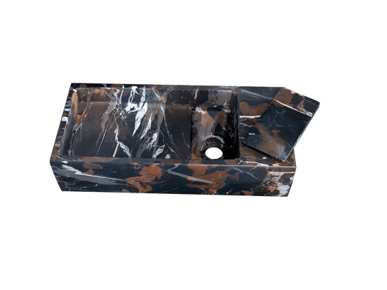 Balmani Mood Handwaschbecken: Portoro Gold Marmor, 45 x 20 cm