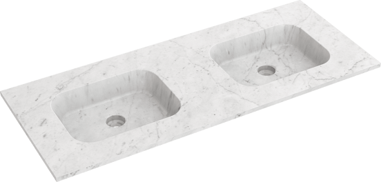 Balmani Tablo Arcato dubbele wastafel Carrara marmer 135 x 55 cm