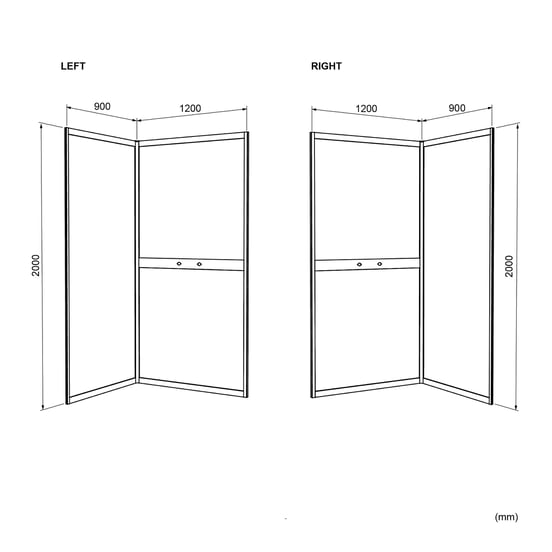 Luca Varess Talan rechthoekige douchecabine met draaideuren 90 x 120 cm helder glas mat zwart profiel