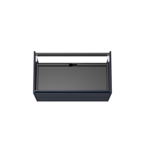 Storke Seda meuble sous-vasque suspendu 95 x 52 cm bleu nuit 2 tiroirs