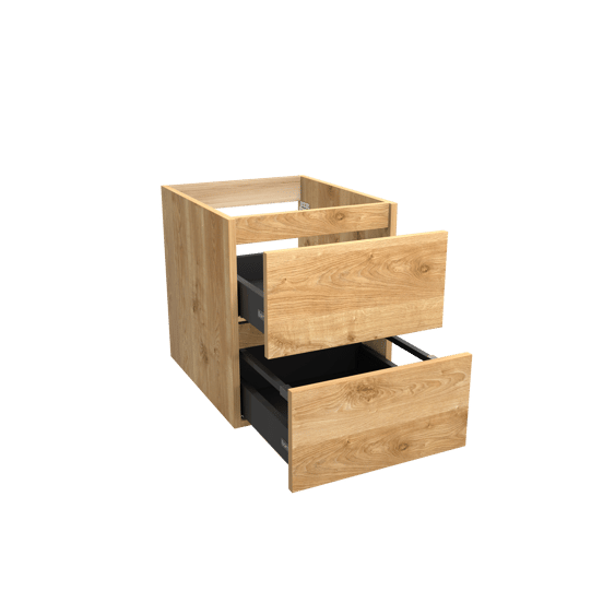 Balmani Lucida zwevende wastafelonderkast 45 x 55 cm ruw eiken 2 lades