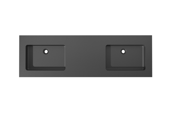 Storke Scuro double vasque quartz mat 165 x 52 cm
