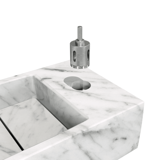 Balmani Mood Handwaschbecken: Carrara-Marmor, 65 x 20 cm
