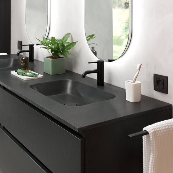 Blaufoss Round S wastafelkraan mat zwart