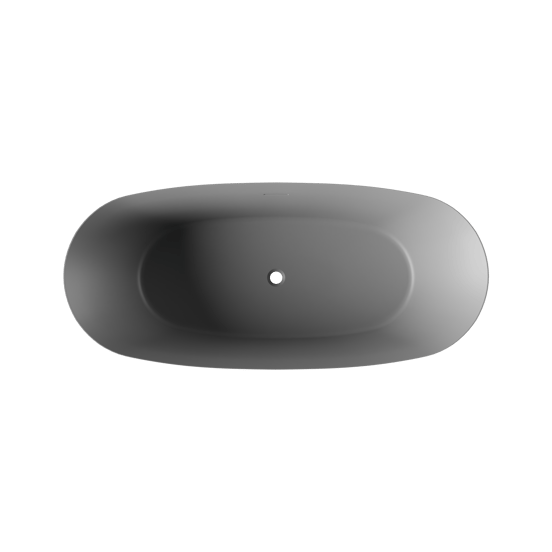 Luca Varess Sutilo Freistehende Badewanne: 170 x 75 cm Acryl, Grau matt