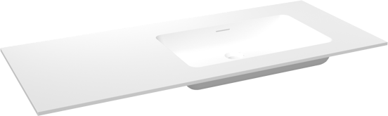 Storke Mata asymmetrisch rechtse wastafel matte solid surface 120 x 52 cm combinatie kast 35 cm