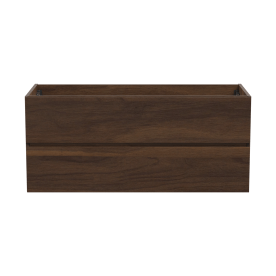 Storke Edge zwevende wastafelonderkast 120 x 52 cm notelaar 2 lades