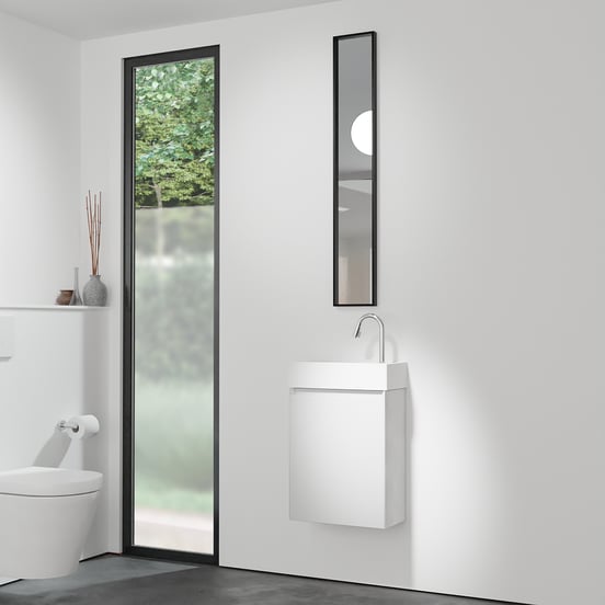 Balmani Mitra meuble wc suspendu 42 x 21 cm blanc mat avec Dama lavabo en Solid Surface mat