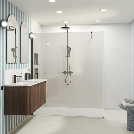 Luca Varess Suite douchebak 180 x 90 cm composietmarmer Dizzy Light 