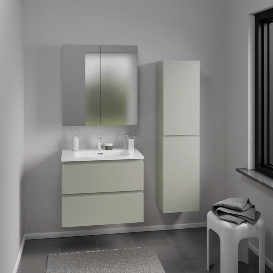 Linie Lado colonne salle de bains à assembler suspendu greige 35 x 30 x 140 cm