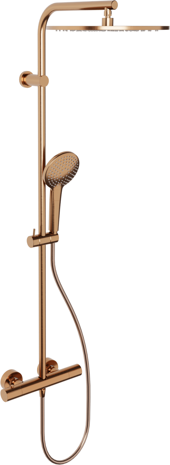 Blaufoss Round 300 colonne de douche de pluie mitigeur thermostatique Brushed Rosegold