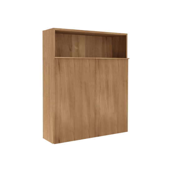 Balmani Forma zwevende badkamerkast teak 100 x 30 x 120 cm vert. sym. groef