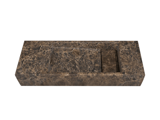 Balmani Mood Handwaschbecken: Dark Emperador Marmor, 55 x 20 cm