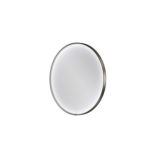 Balmani Secret rond badkamerspiegel Brushed Gunmetal Ø 60 cm met spiegelverlichting en anti-damp