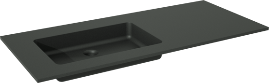Storke Scuro Waschtisch, links, Quarz matt, 120 x 52 cm, Schrankkombination 45 cm
