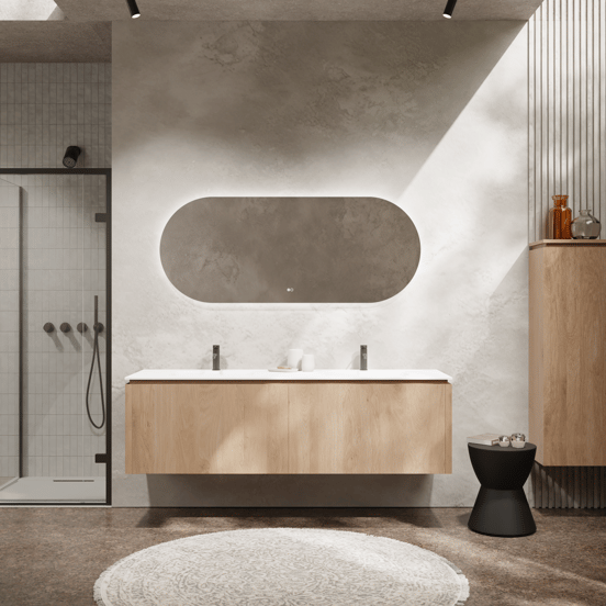 Balmani Cloud Touch ovaal badkamerspiegel 160 x 65 cm met spiegelverlichting en anti-damp