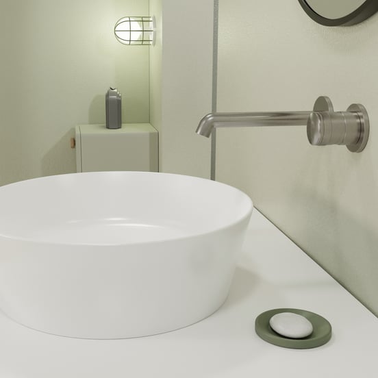 Blaufoss Pavilion inbouw wastafelkraan Brushed Coolmetal incl. inbouwelement