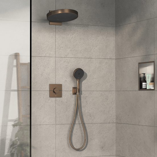 Hansgrohe Showerselect Comfort E inbouw thermostaat 2 uitgangen Brushed Bronze