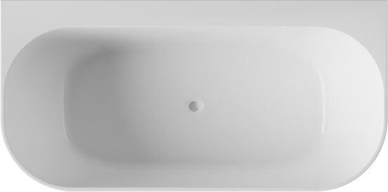 Luca Varess Laguna Whirlpool: Halb freistehend, mit LED-Beleuchtung, 170 x 85 cm, Acryl, Weiß Glänzend