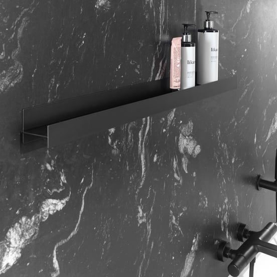 Blaufoss Blackline Tilli étagère murale noir mat 40 x 6,8 cm