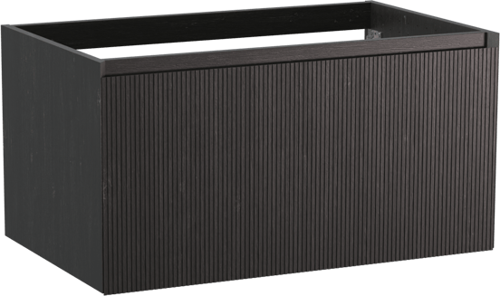 Balmani Fila meuble sous-lavabo suspendu 90 x 55 cm placage chêne noir 2 tiroirs