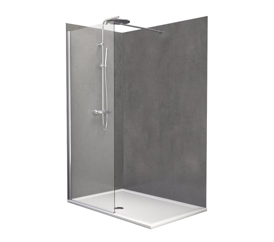 Linie Plato set douchewandbekleding set 120x260 & 90x260 cm pvc donkergrijs Dakota