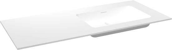 Storke Mata Waschtisch, rechts, Solid Surface matt, 120 x 52 cm, Schrankkombination 45 cm