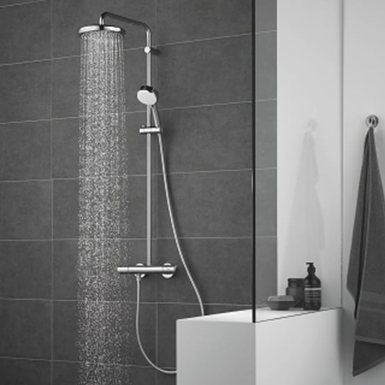 Grohe Tempesta Cosmopolitan System 250 Duschsystem: Chrom Glänzend