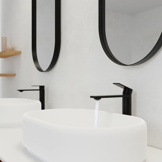 Blaufoss Fenix robinet de lavabo surélevé noir mat