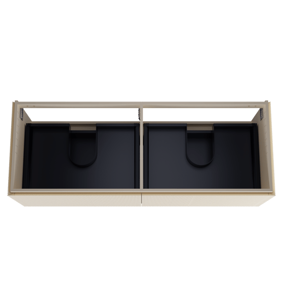 Balmani Eclips meuble sous-lavabo suspendu 150 x 55 cm Sandbeige 4 tiroirs Nervure sym. vert.