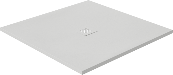 Luca Varess Classy receveur de douche 90 x 90 cm marbre composite blanc mat structure rock