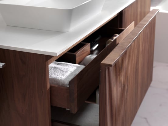 Balmani Stretto Einzel- oder Doppelwaschtischplatte, Solid Surface matt, 180 x 55 cm