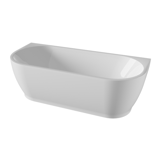 Linie Paulo halfvrijstaand bad 180 x 80 cm acryl Glanzend Wit