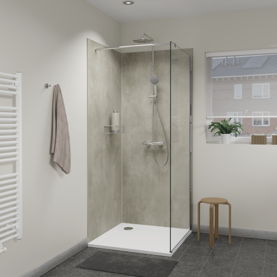 Linie Fresco Set revêtement mural de douche 2 x 90x210 cm, SPC, Casablanca Beige