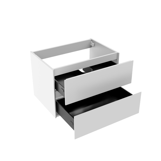 Storke Edge zwevende wastafelonderkast 75 x 52 cm Hoogglans Wit 2 lades