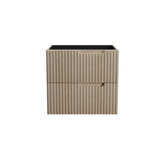 Linie Ribbo zwevende wastafelonderkast 60 x 46 cm lichte eik 2 lades