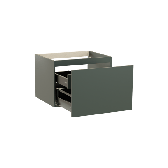 Balmani Sfera hängender Waschbeckenunterschrank: 67,5 x 55 cm, Forest, 2 Schubladen