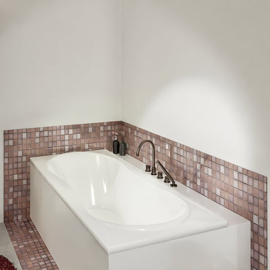 Blaufoss Round 5 trous Robinet de baignoire sur gorge Brushed GunMetal set douchette incl.