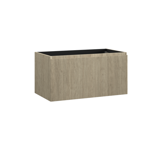 Storke Ribs zwevend wastafelonderkast 95 x 52 cm ruw eiken 2 lades