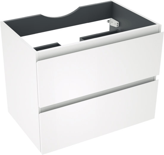 Linie Lado meuble sous-vasque suspendu 70 x 46 cm blanc mat 2 tiroirs