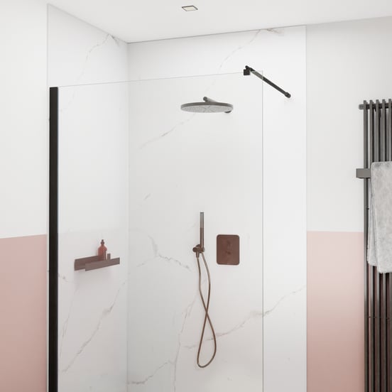 Blaufoss Nola 300 Tête de douche rond 30 cmavec support mural Brushed GunMetal