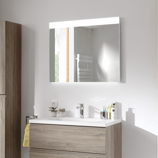 Storke Lucera miroir rectangulaire lumineux et anti-buée 85 x 70 cm