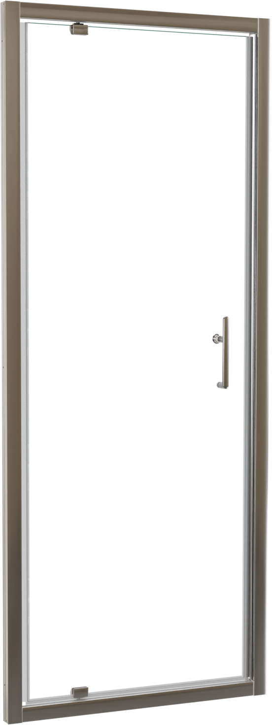 Linie Cadiz douche draaideur 80 cm x 190 cm Helder glas geborsteld chroom profiel