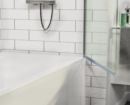 Linie Milos Badewannenaufsatz: 85 cm, Chrom Profil