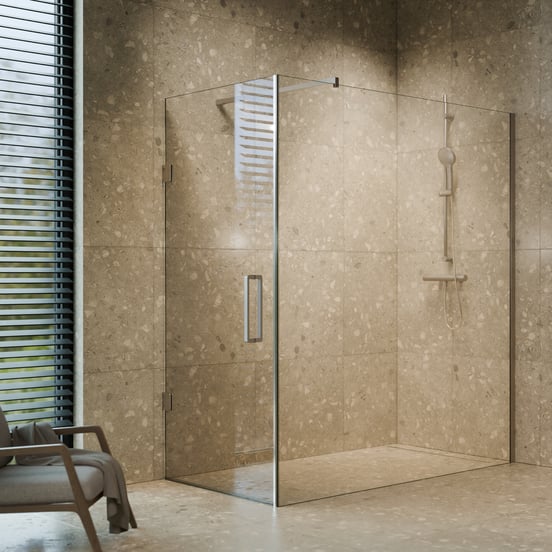 Balmani Modular douchedeur scharnieren en greep brushed coolmetal